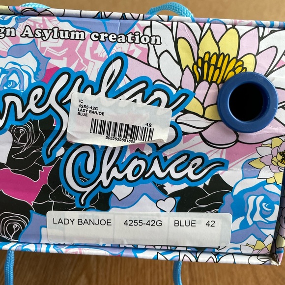 Irregular Choice “Lady Banjoe” Mid-Heel Blue Sequin Court Shoe Size UK 8/EU 42 - Picture 11 of 12